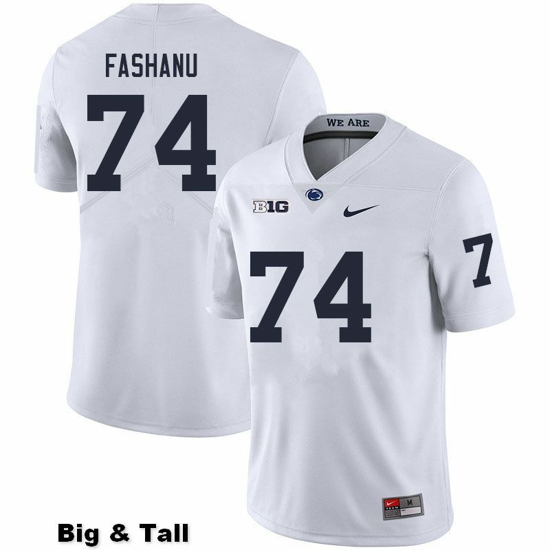 NCAA Nike Men's Penn State Nittany Lions Olumuyiwa Fashanu #74 College Football Authentic Big & Tall White Stitched Jersey CPB5598QB